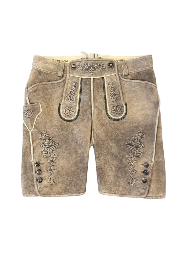 alpenherz-lederhose-grey-herren-lederhose-grau image 1