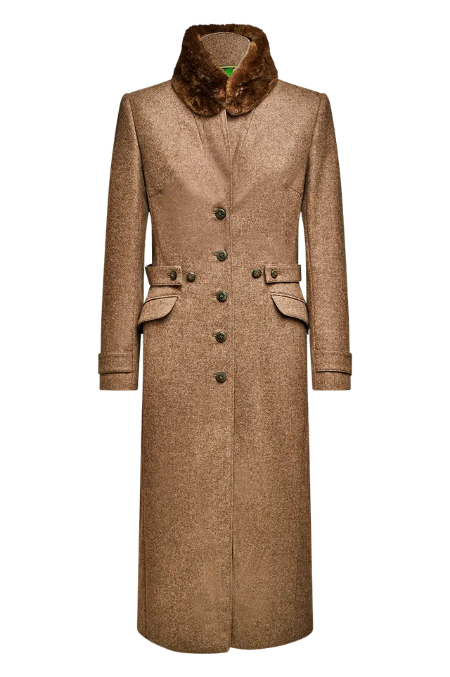 g-ssl-mantel-aus-loden-mit-pelz-eleganter-damen-lodenmantel-in-braun image 1