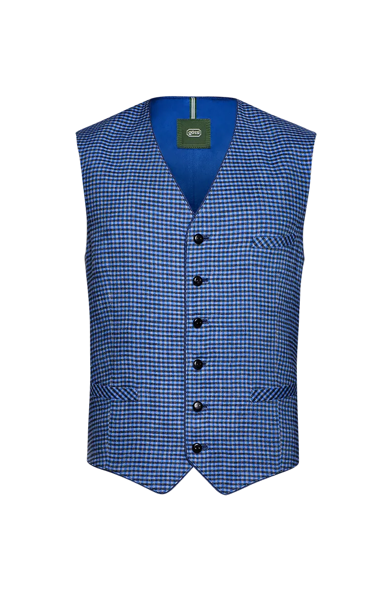 g-ssl-weste-aus-linnen-leinengilet-kariert-blau-herren image 1