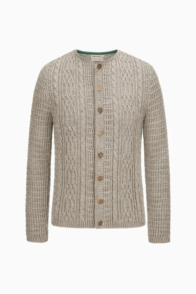 gottseidank-herrenstrickjacke-anton-uni-strickjacke-mit-zopfmuster image 1