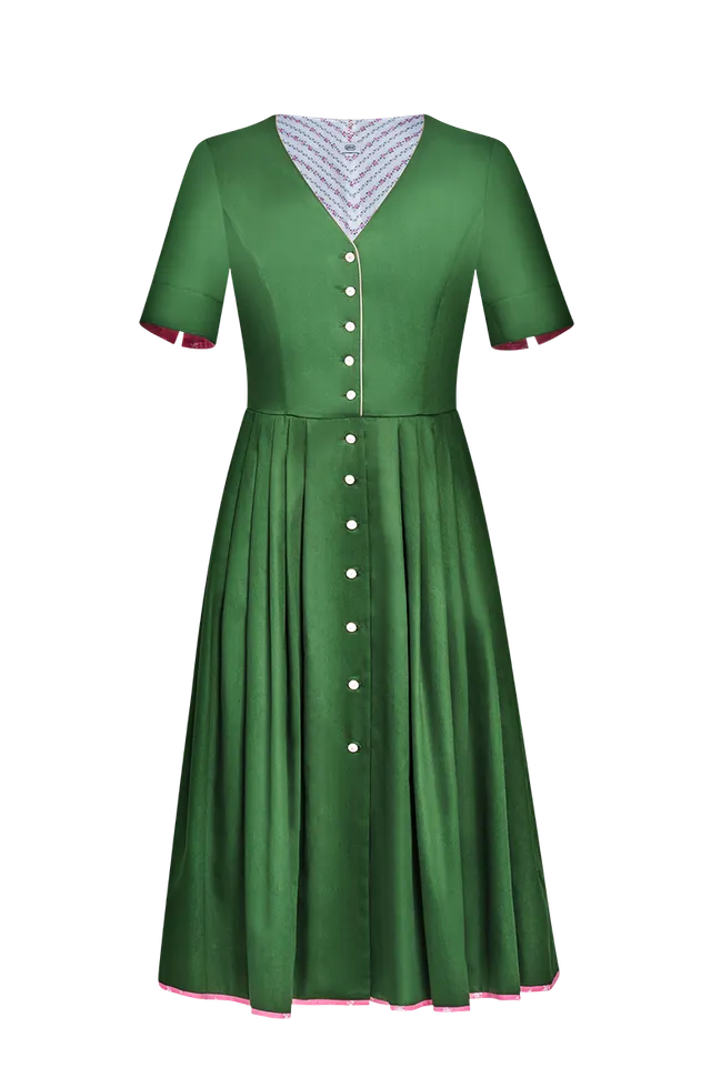 g-ssl-ausseer-kleid-baumwollsatin-kleid-in-gr-n-kniebedeckend image 1