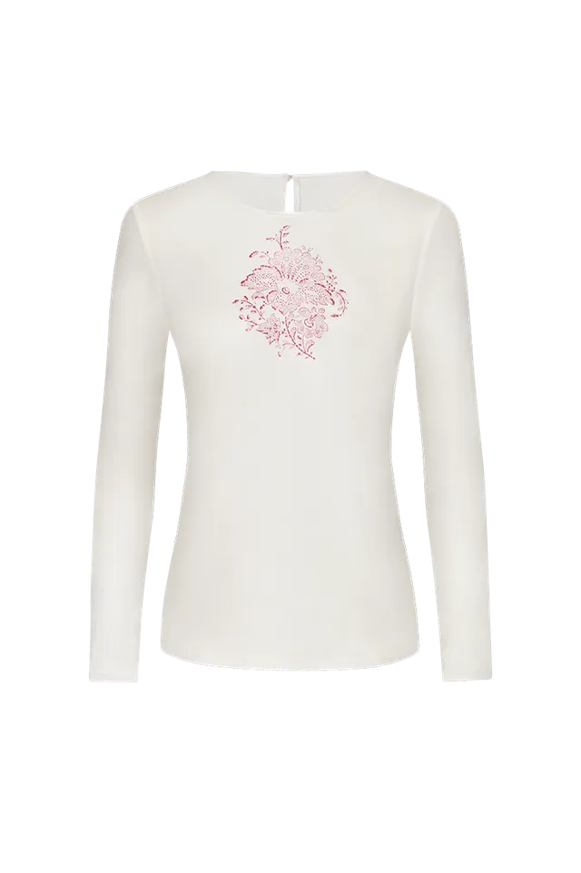 g-ssl-seidenshirt-damen-shirt-seidensatin-wei-mit-handdruck image 1