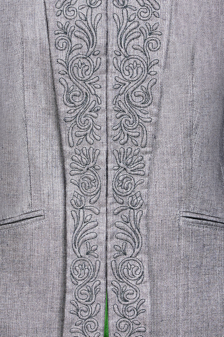 g-ssl-jacke-mit-lederhosen-stickerei-damen-leinenjacke-grau-schwarz image 4
