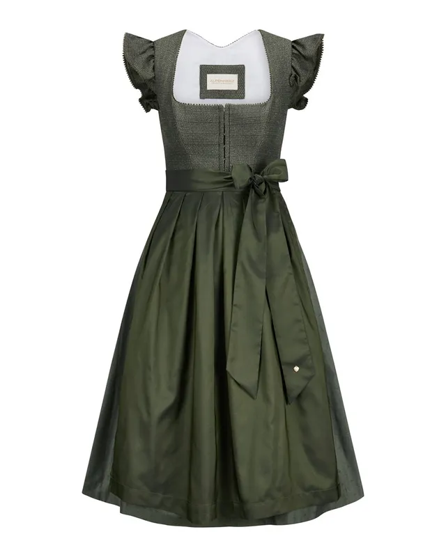 alpenherz-dirndl-ida-fl-gelarm-jacquard-dirndl-damen-oliv image 1