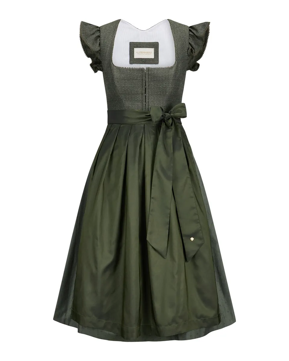 alpenherz-dirndl-ida-fl-gelarm-jacquard-dirndl-damen-oliv image 1