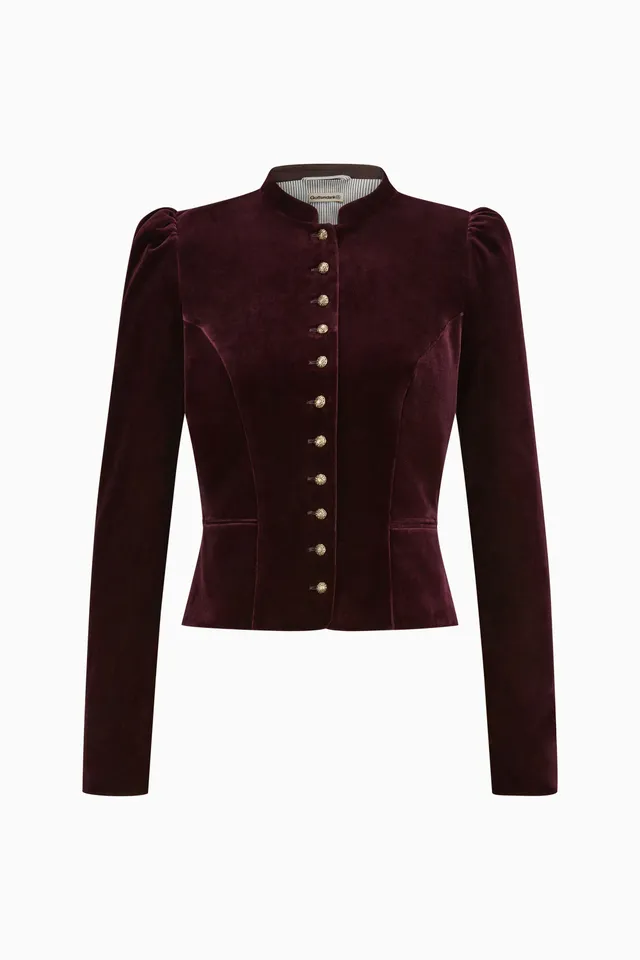 gottseidank-damenmiederjacke-belinda-aus-samt-mit-stehkragen image 1