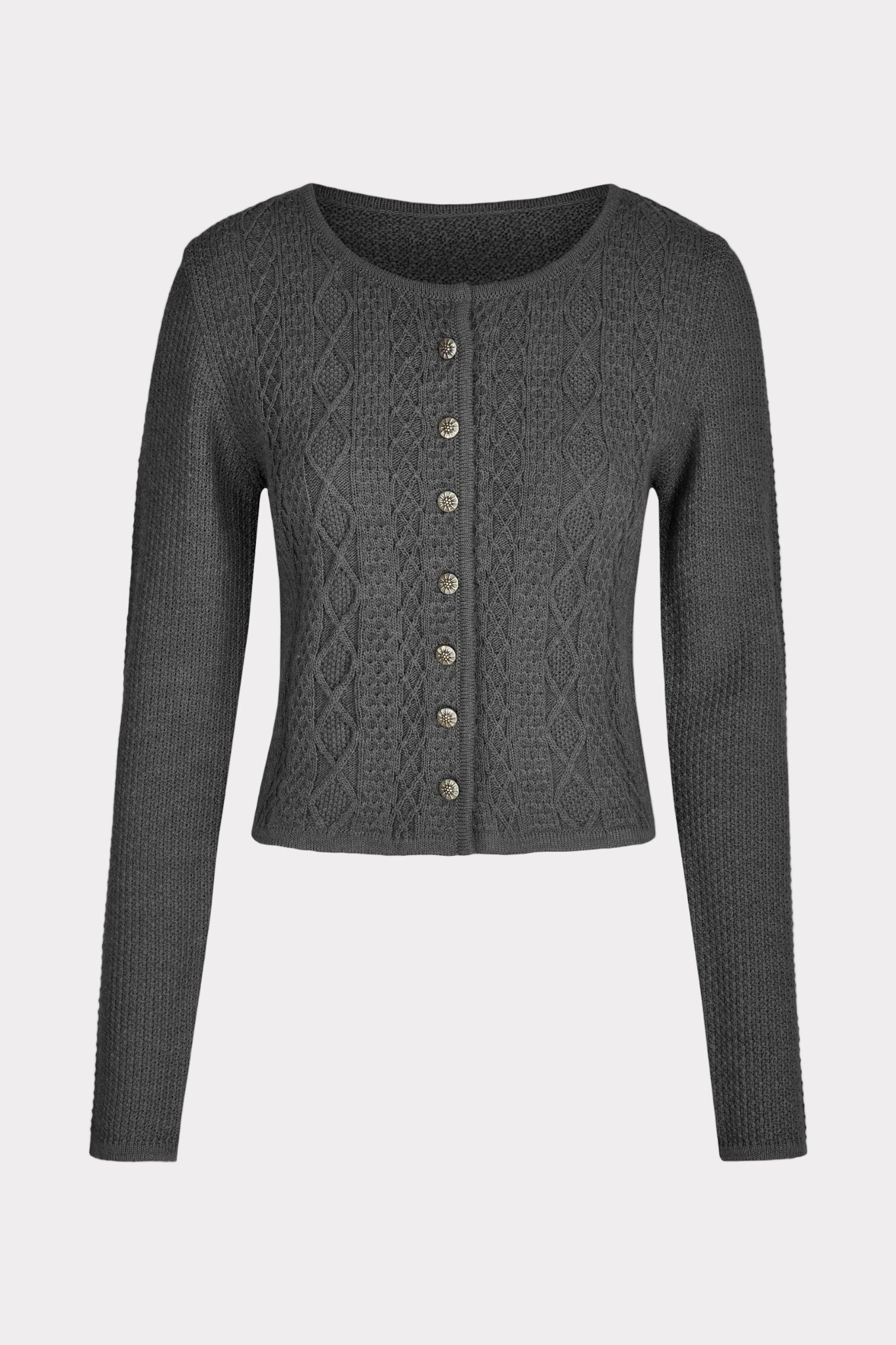 felicitas-damen-strickcardigan-gries-taillierte-trachten-strickjacke image 1