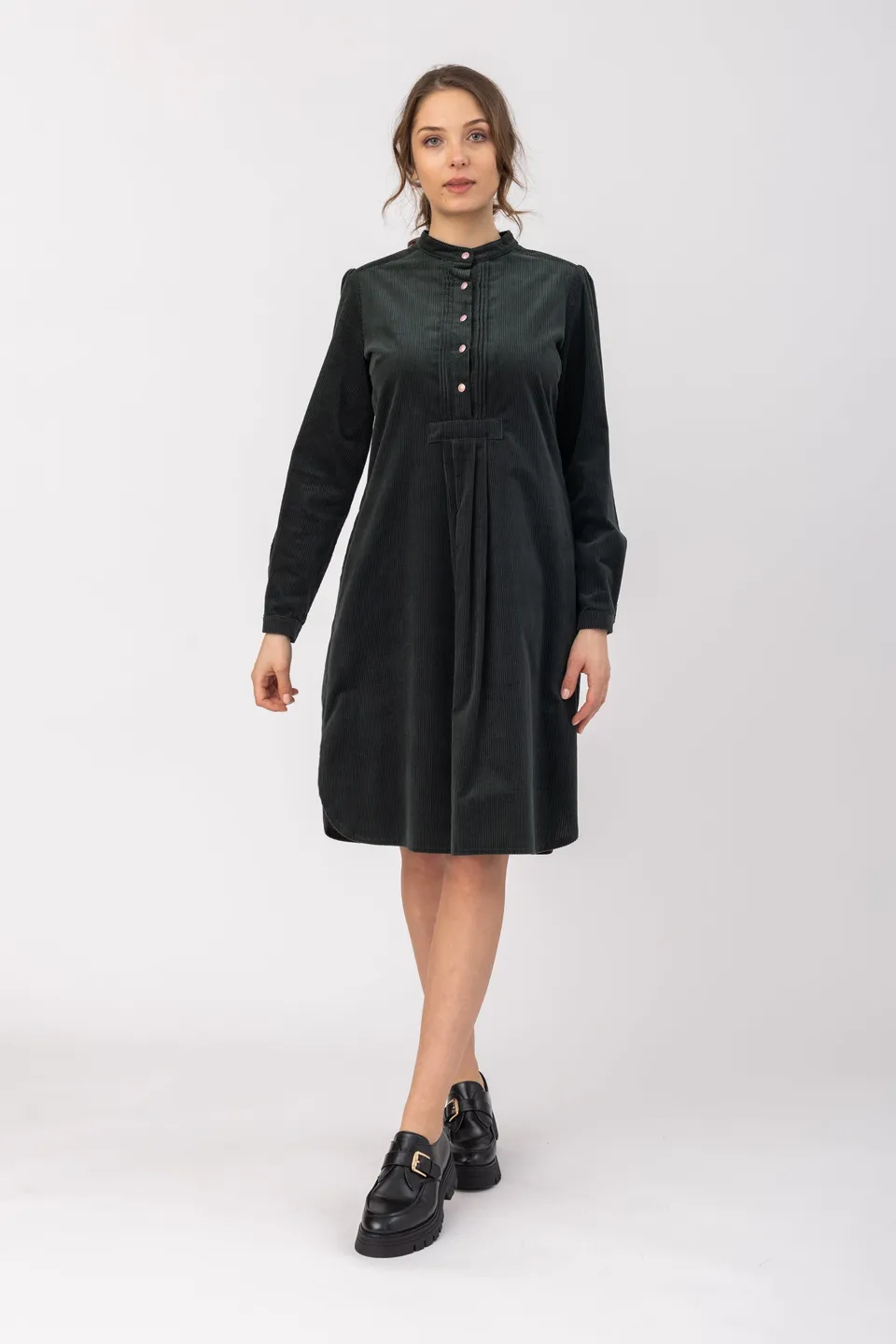felicitas-kleo-damenkleid-baumwollcord-bestseller-stehkragen image 1