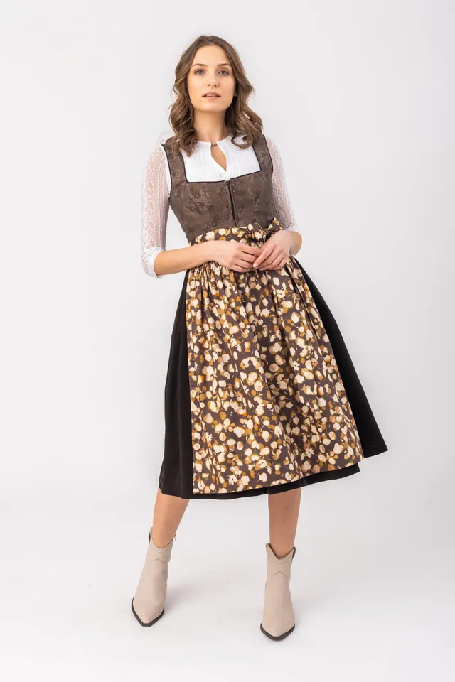 felicitas-damen-dirndl-deliah-mit-print-mieder-mit-floral-print-und-cord-rock image 1