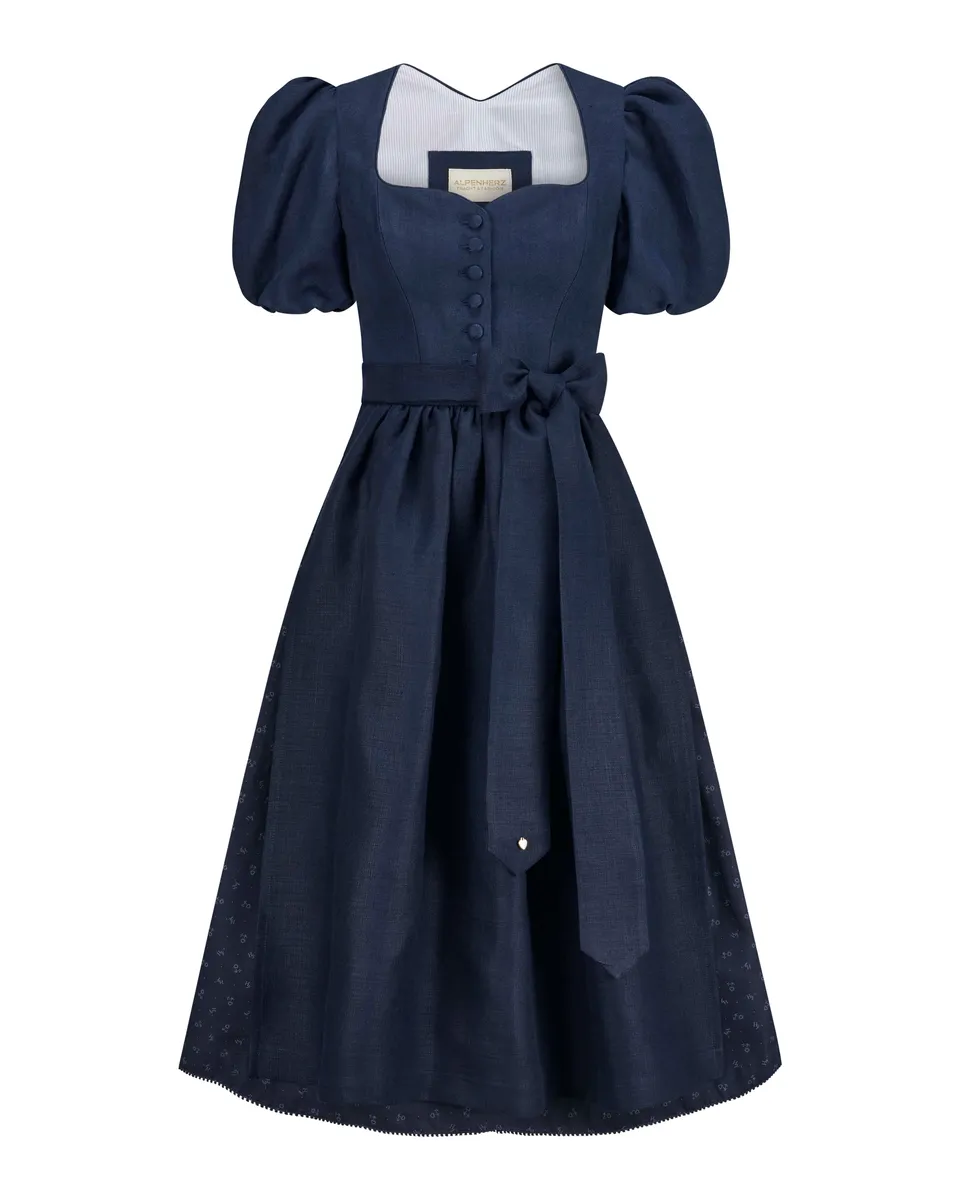 alpenherz-dirndl-marie-twin-mit-fl-gel-puffarm-leinen-dirndl-dunkelblau image 1