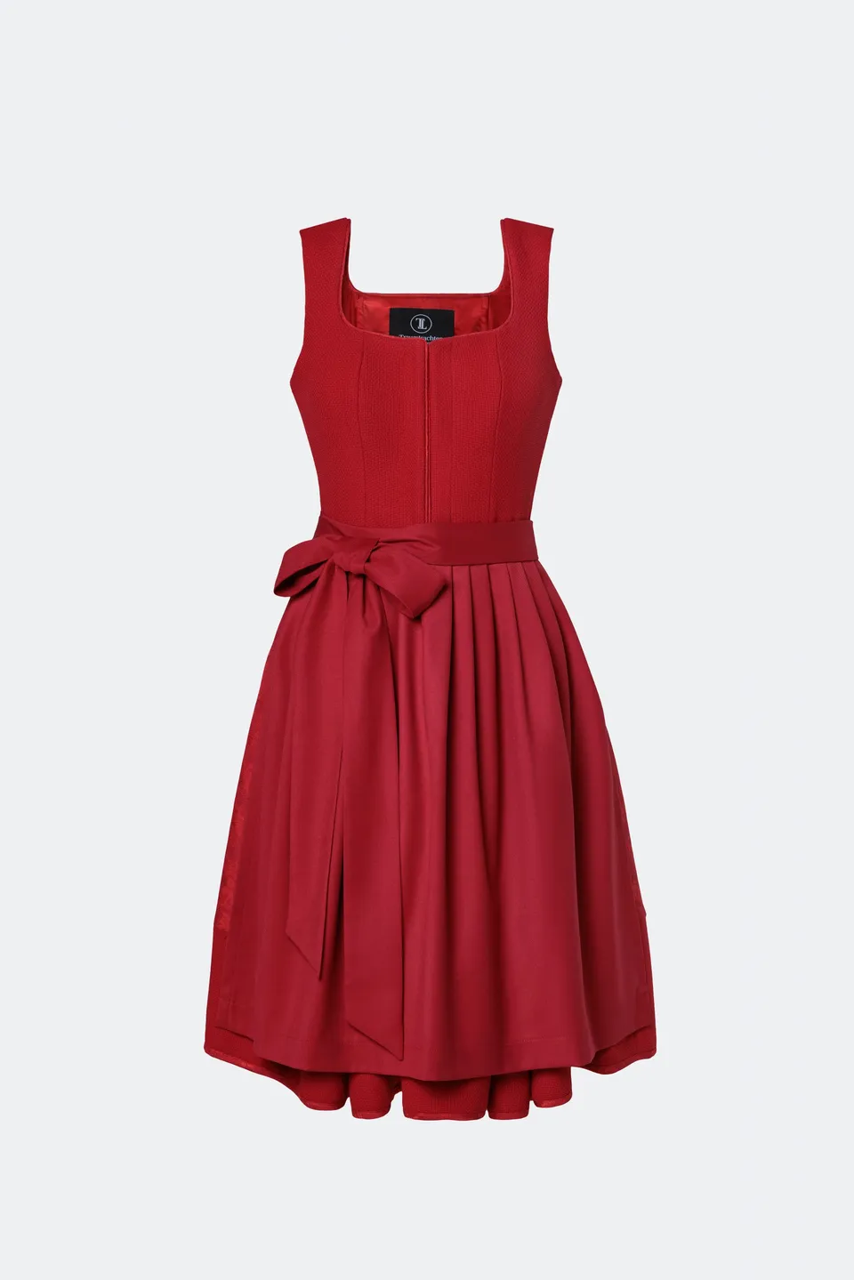 traumtrachten-designerdirndl-amalie-mit-tweedmieder-in-rot image 1