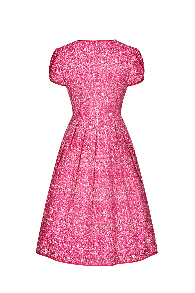 g-ssl-millefleurs-kleid-rosa-baumwolle-v-ausschnitt image 2