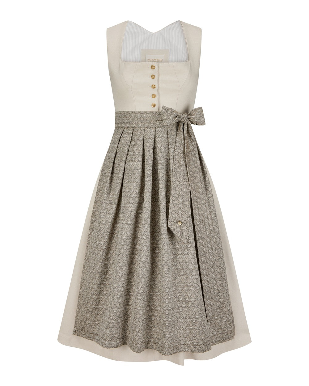 alpenherz-dirndl-julia-beige-midi-dirndl-mit-balkonett-mieder-und-sch-rze image 1