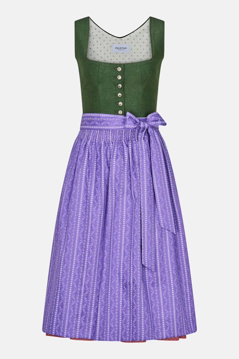 felicitas-damen-dirndl-deliah-gr-n-70-cm-mit-geradem-ausschnitt image 2