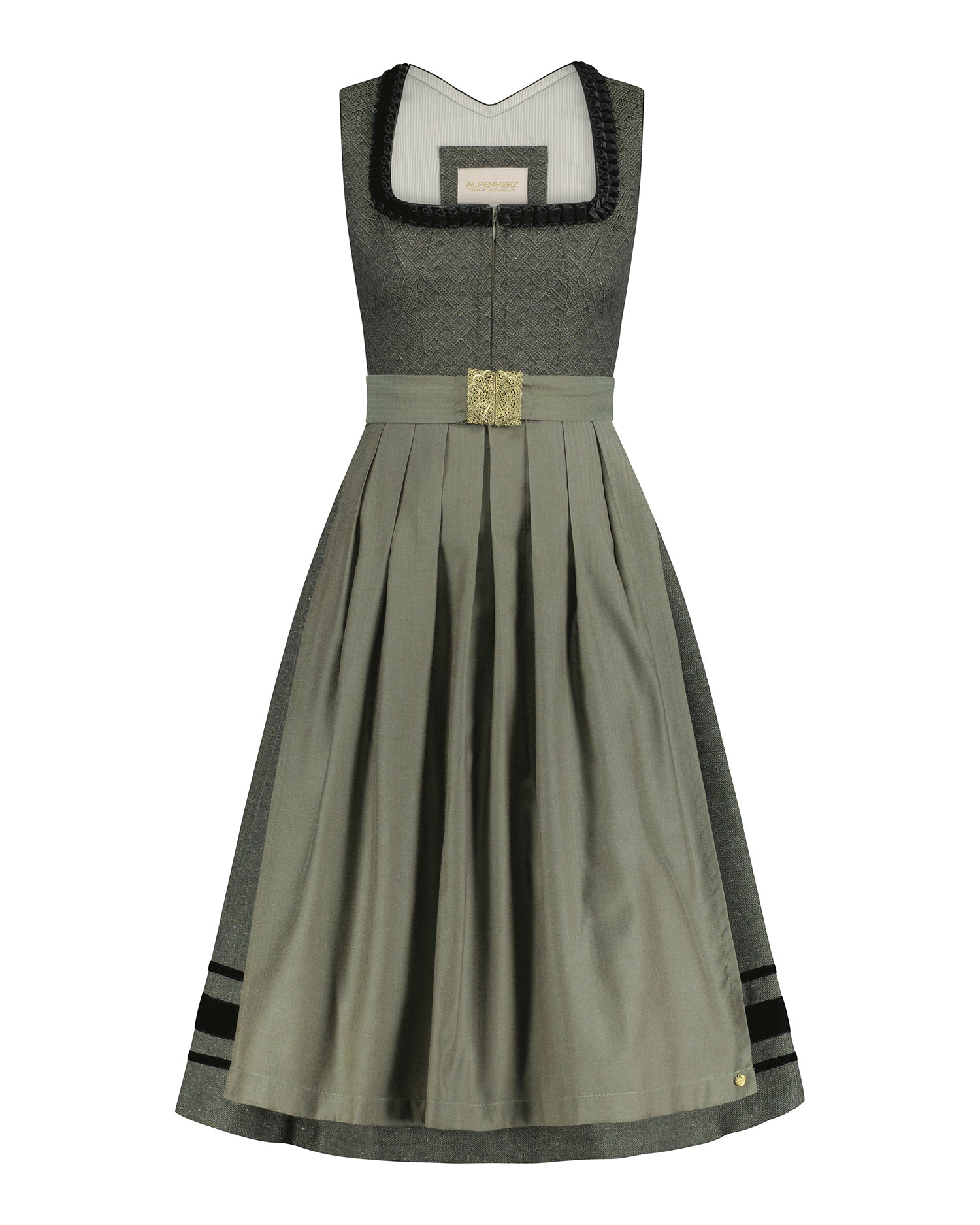 alpenherz-dirndl-regina-oliv-jacquard-dirndl-75-cm image 1
