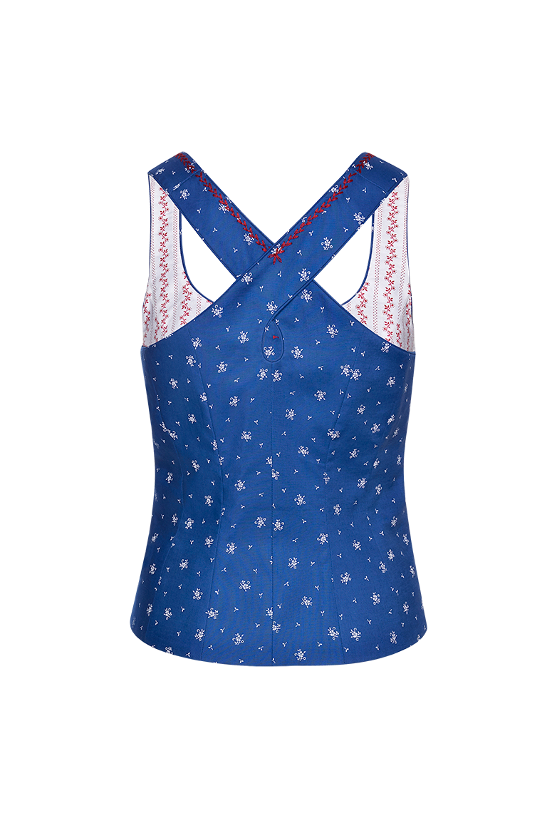 g-ssl-blaudruck-mieder-baumwolle-damen-trachtenmieder-blau image 2