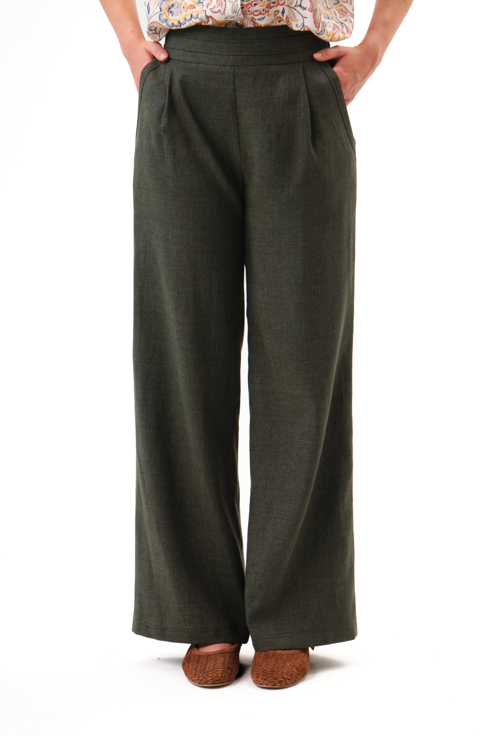 felicitas-damenhose-halika-leinen-stretch-sommerhose-weit image 1