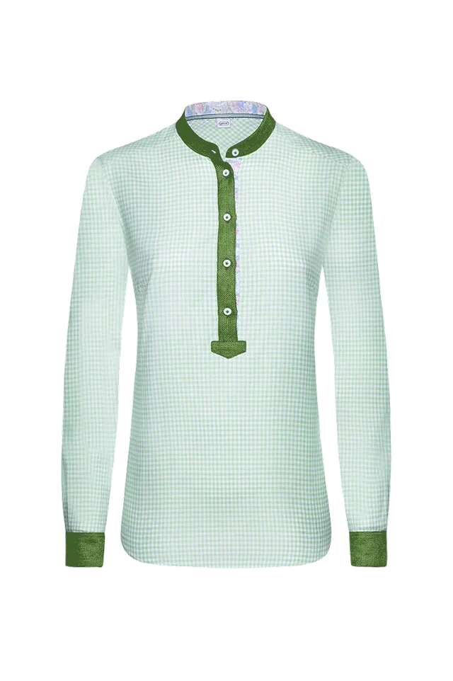 g-ssl-bluse-franz-sische-momente-gr-n-vichy-karo-baumwolle image 1