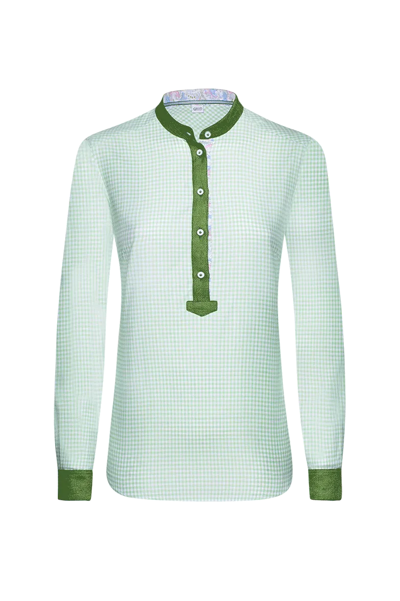 g-ssl-bluse-franz-sische-momente-gr-n-vichy-karo-baumwolle image 1