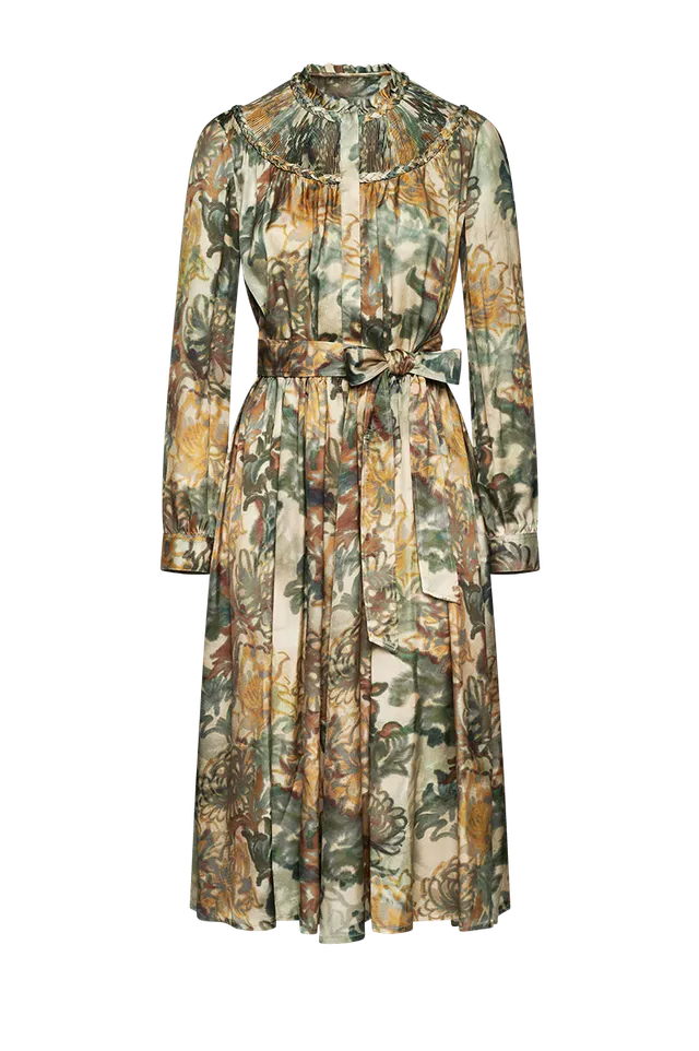 g-ssl-luftiges-jagdkleid-damen-viskose-kleid-gr-n-mit-jagdprint image 1