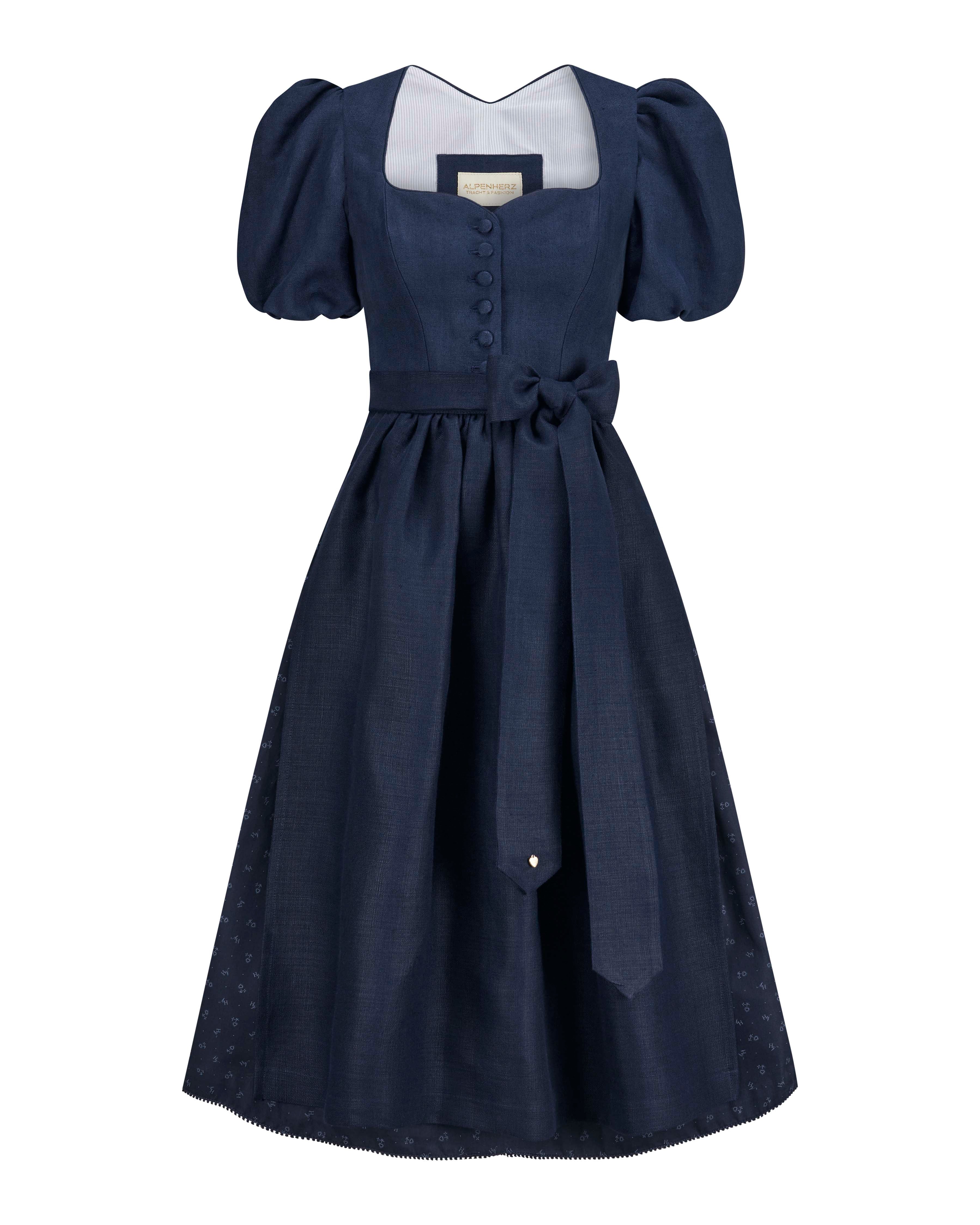 alpenherz-dirndl-marie-twin-mit-fl-gel-puffarm-leinen-dirndl-dunkelblau image 1