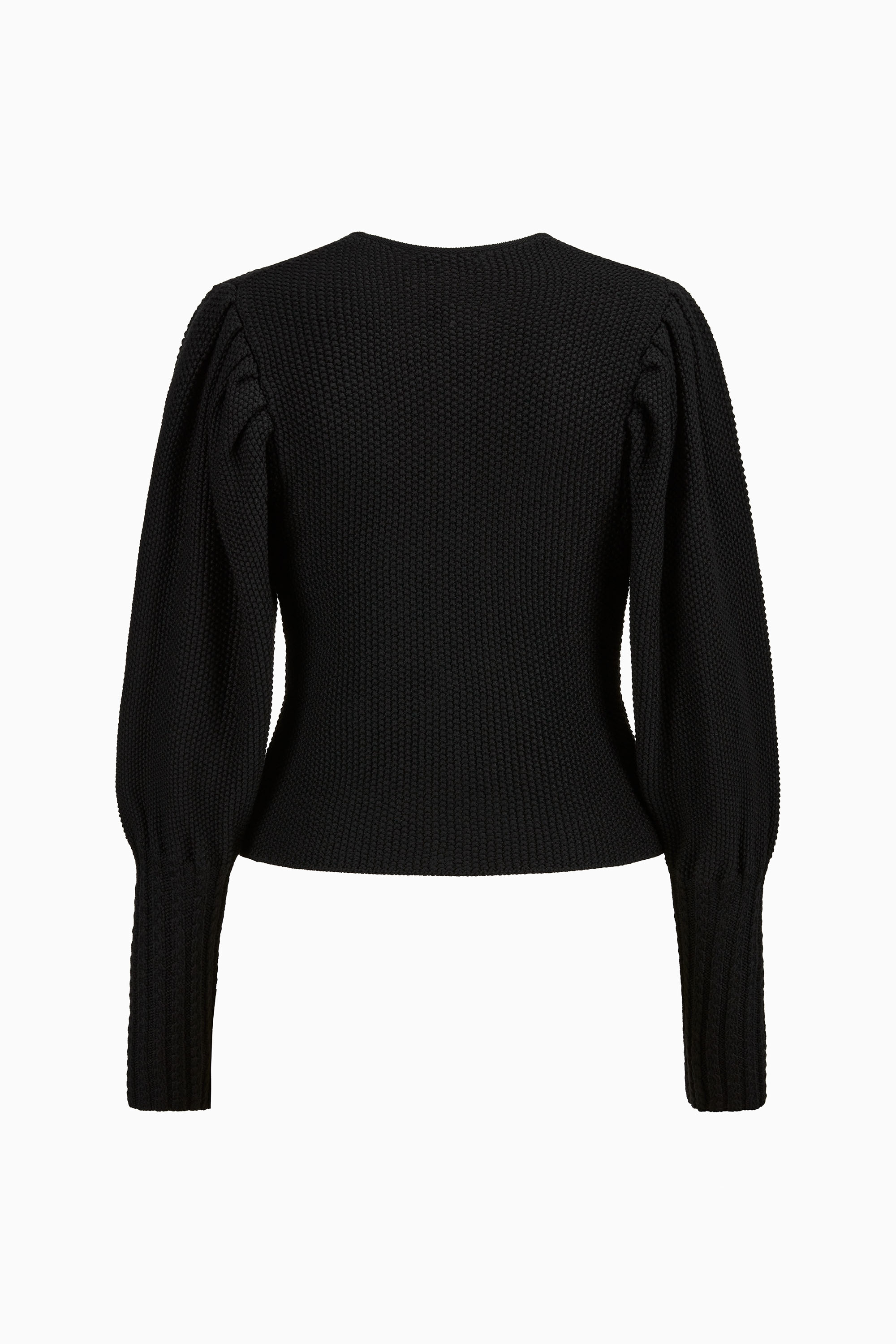 gottseidank-damenstrickjacke-gisela-uni-rundhals-mit-puff-rmeln image 2