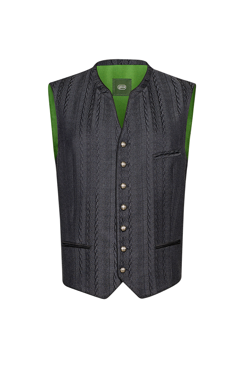 g-ssl-gilet-anziehungspunkt-seidenjacquard-grau-schwarz-herren image 1