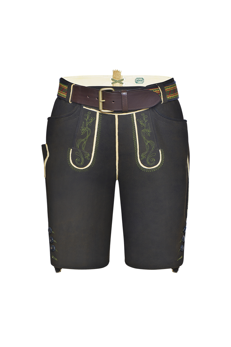 g-ssl-salzburger-lederhose-herren-kurze-hirschlederhose-altschwarz-bestickt image 1