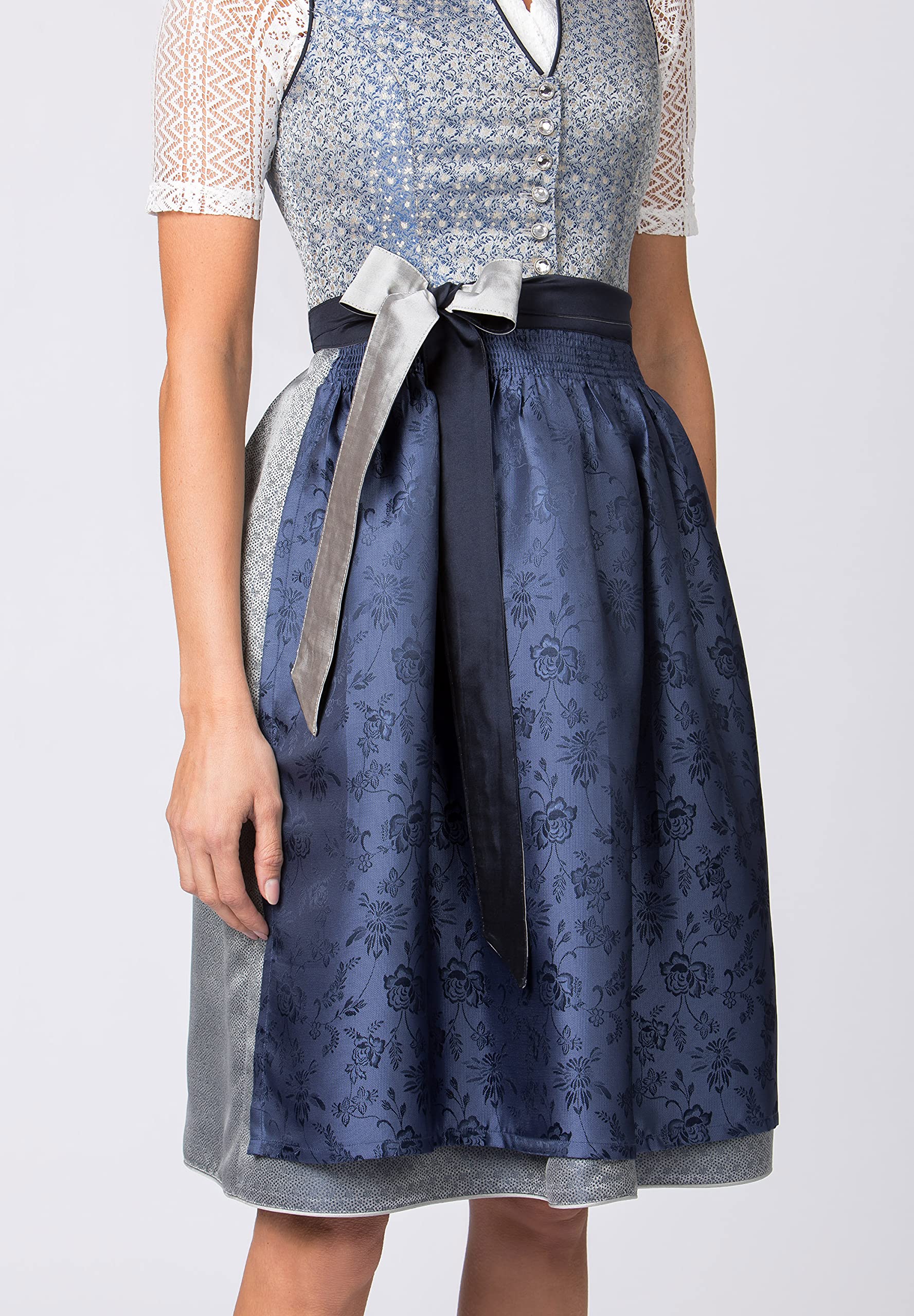 stockerpoint-ofelia-damen-dirndl-blau-jacquard-hochgeschlossen image 4