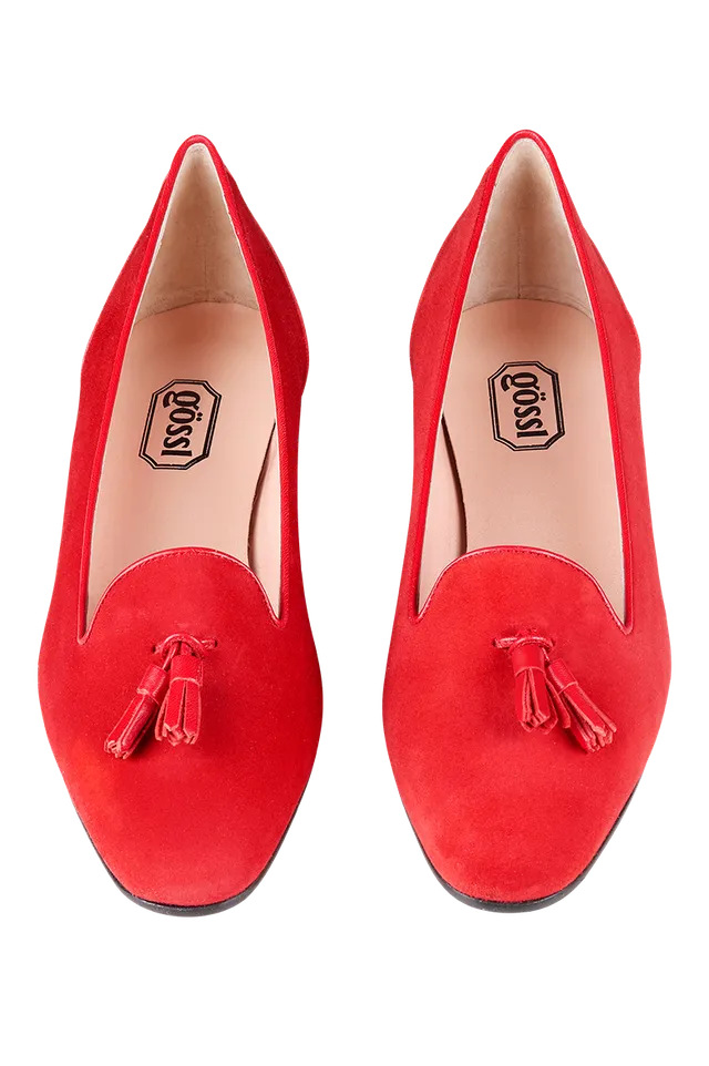 g-ssl-klassiker-slipper-ballerina-veloursleder-rot-damen image 1