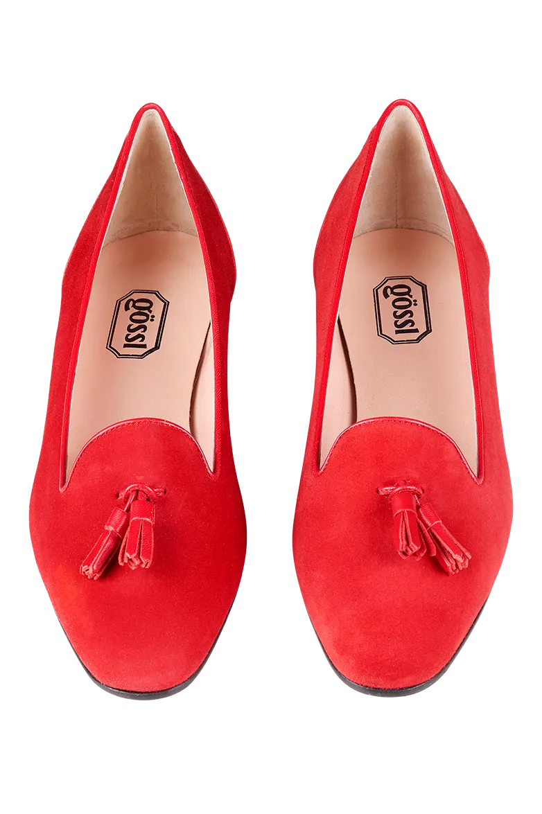 g-ssl-klassiker-slipper-ballerina-veloursleder-rot-damen image 1