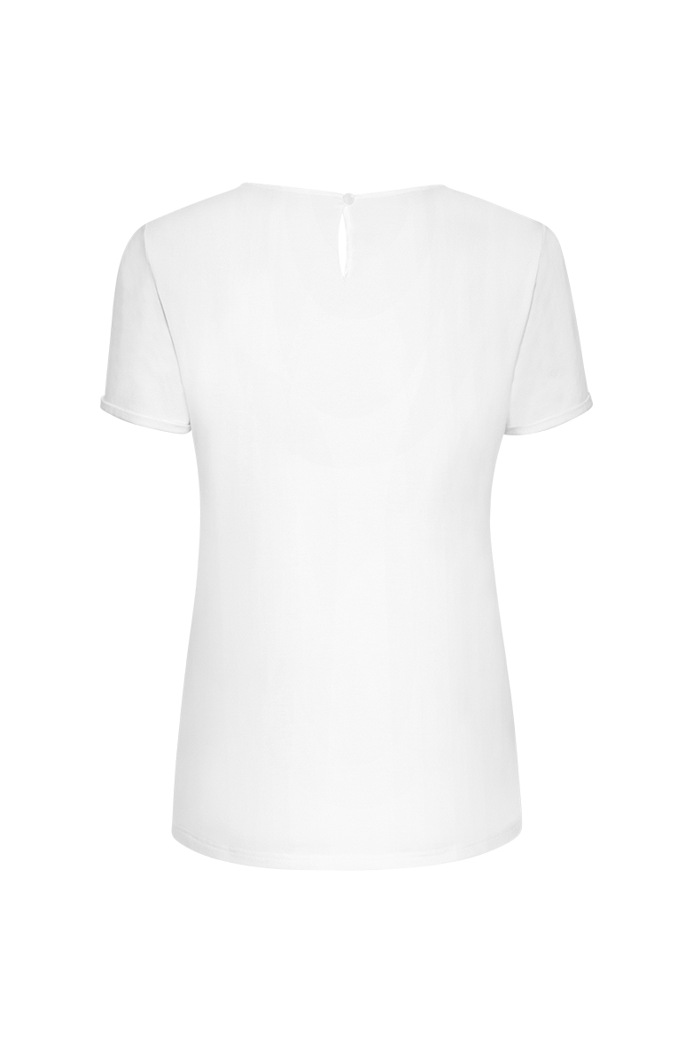 g-ssl-kurzarm-shirt-damen-wei-seiden-top-mit-jersey-r-cken image 2