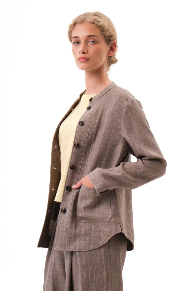 felicitas-damen-jacke-jaline-leinenjacke-mit-stehkragen image 1