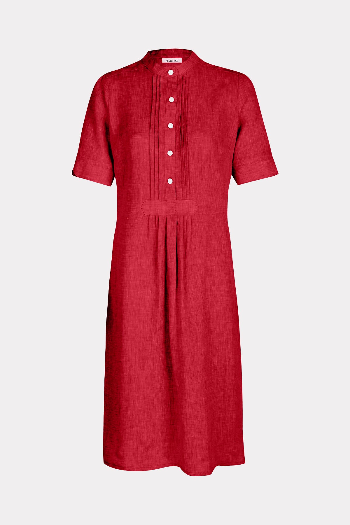 felicitas-kleo-damen-blusenkleid-leinen-biesen-stehkragen image 1