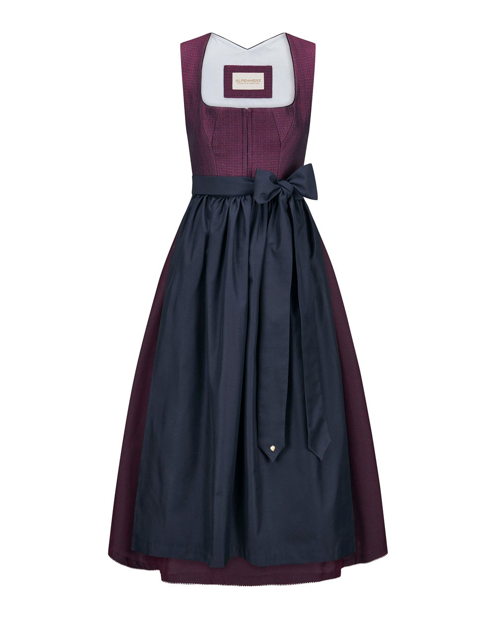alpenherz-dirndl-greta-dunkelblau-beere-jacquard image 1