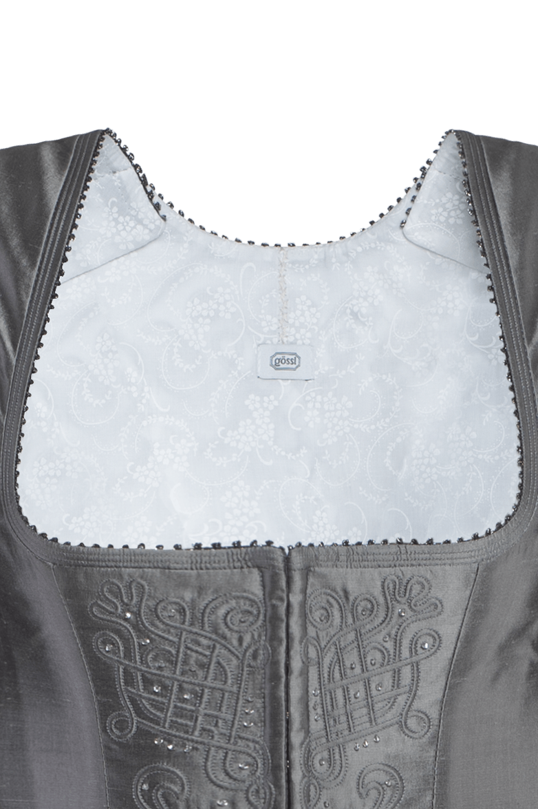 g-ssl-dirndl-glanz-und-glamour-seiden-dirndl-midi-grau-schwarz image 3