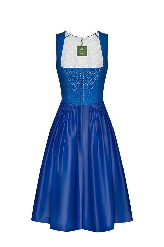 g-ssl-blaudruck-dirndl-mit-nieten-blau-70-leinen-seide image 1