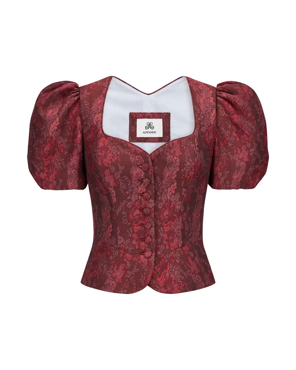 alpenherz-mieder-barbara-trachtenmieder-rot-mit-bl-tenstick image 1