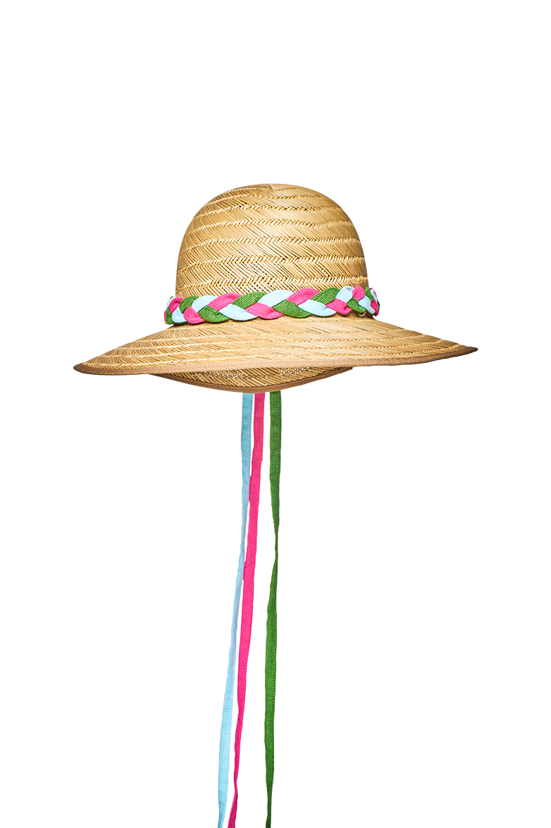g-ssl-individueller-kopfschmuck-sommerhut-aus-stroh-mit-leinenb-ndern image 1
