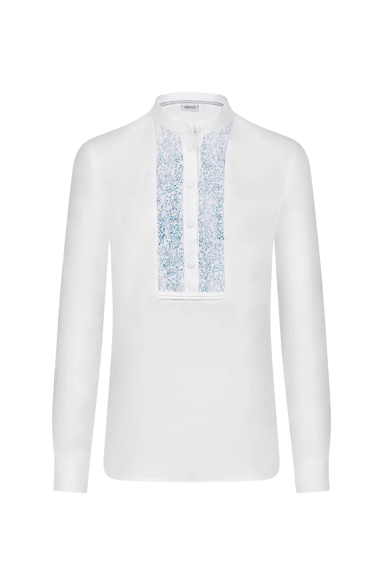 g-ssl-die-handgearbeitete-damen-leinenbluse-stehkragen image 1