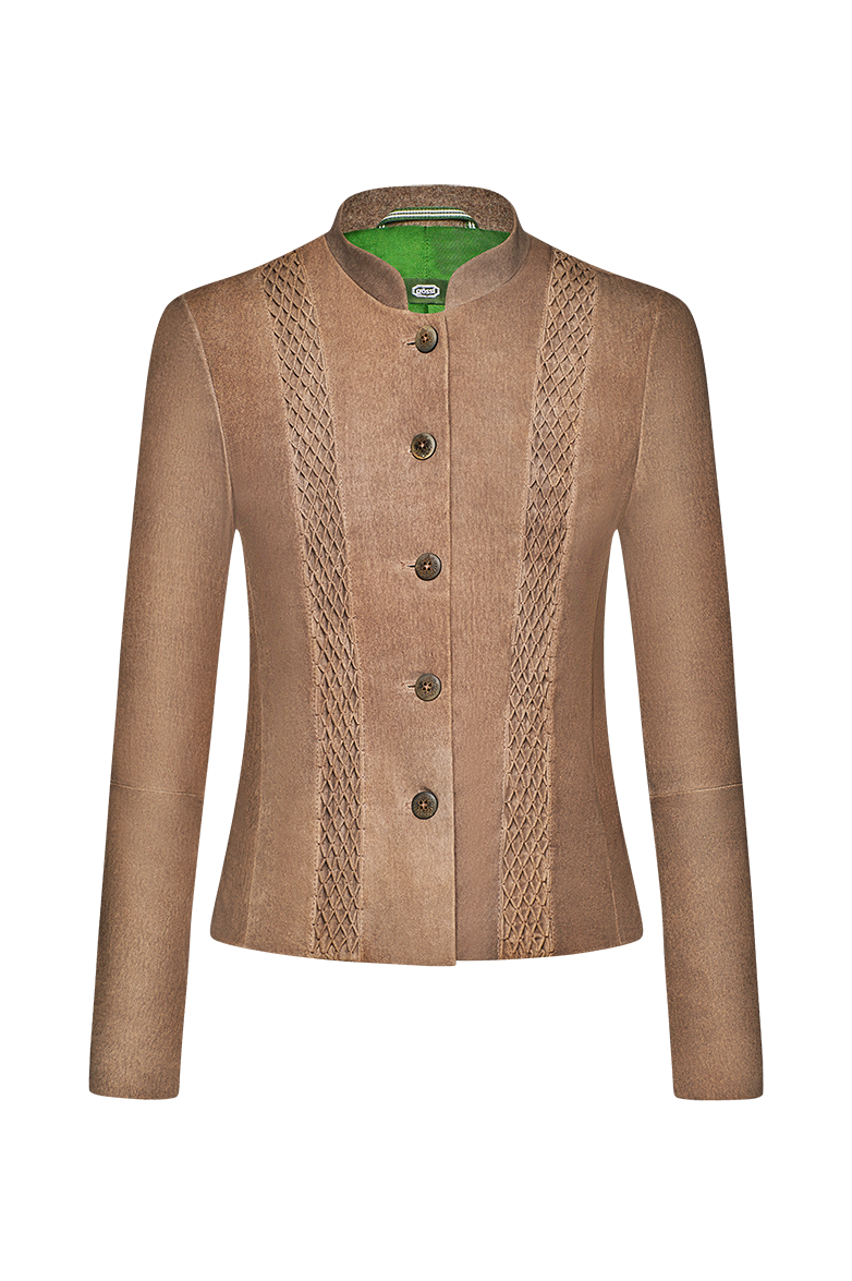 g-ssl-gesmokte-lederjacke-damen-trachten-lederjacke-braun-aus-lammleder image 1