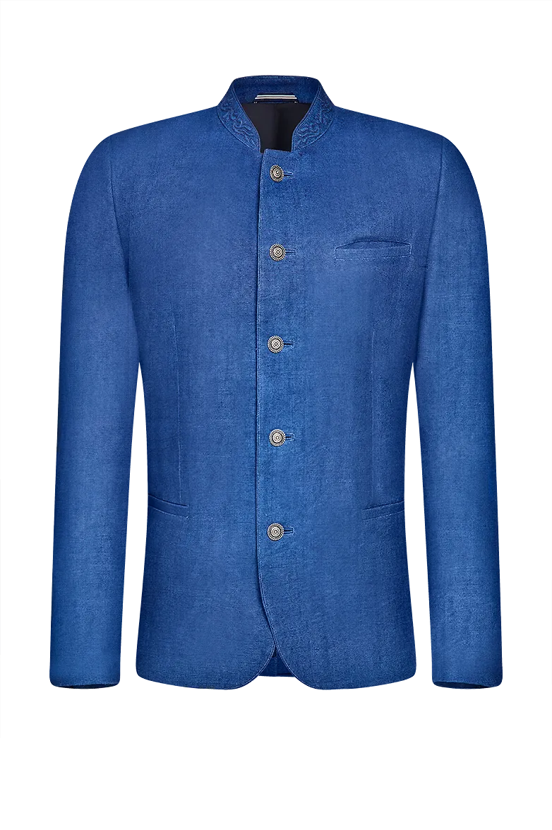 g-ssl-janker-bauernleinen-trifft-blaudruck-herren-blau image 1