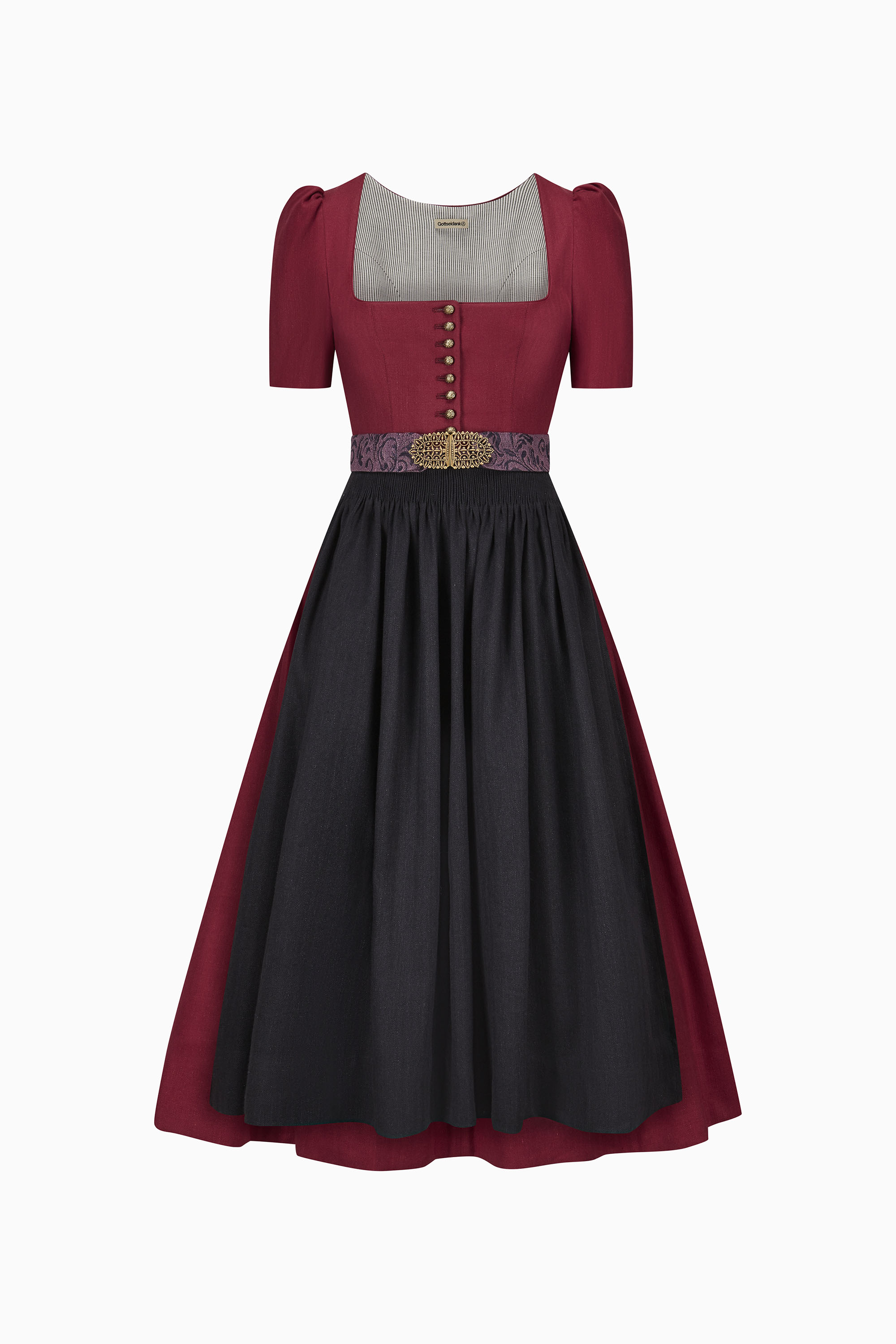 gottseidank-dirndl-hanni-dirndl-mit-geradem-ausschnitt-halblangem-puffarm-und-sc image 4