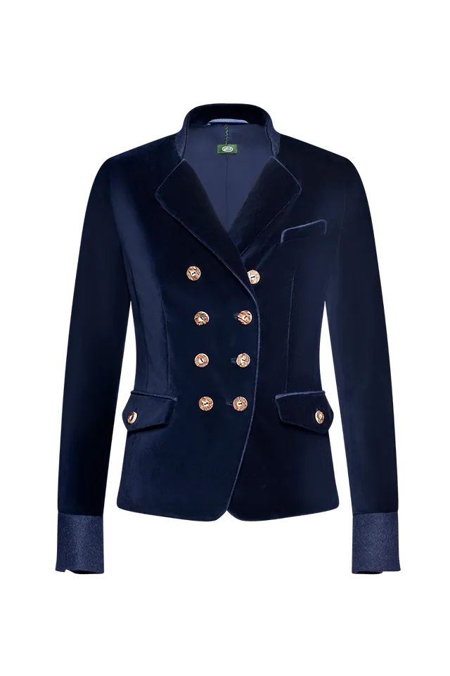 g-ssl-samtjacke-mit-revers-doppelreiher-baumwollsamt-hirschhorn-damen-blau image 1