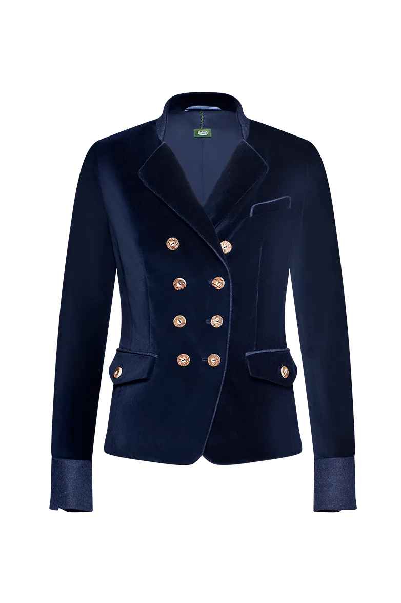 g-ssl-samtjacke-mit-revers-doppelreiher-baumwollsamt-hirschhorn-damen-blau image 1