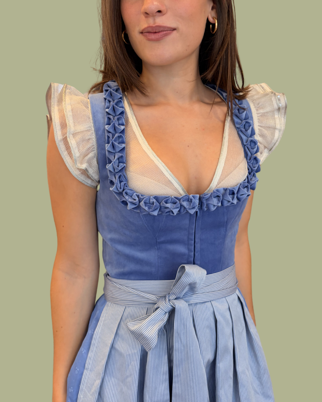 alpenherz-bluse-lara-chiffon-streifen-dirndlbluse image 1