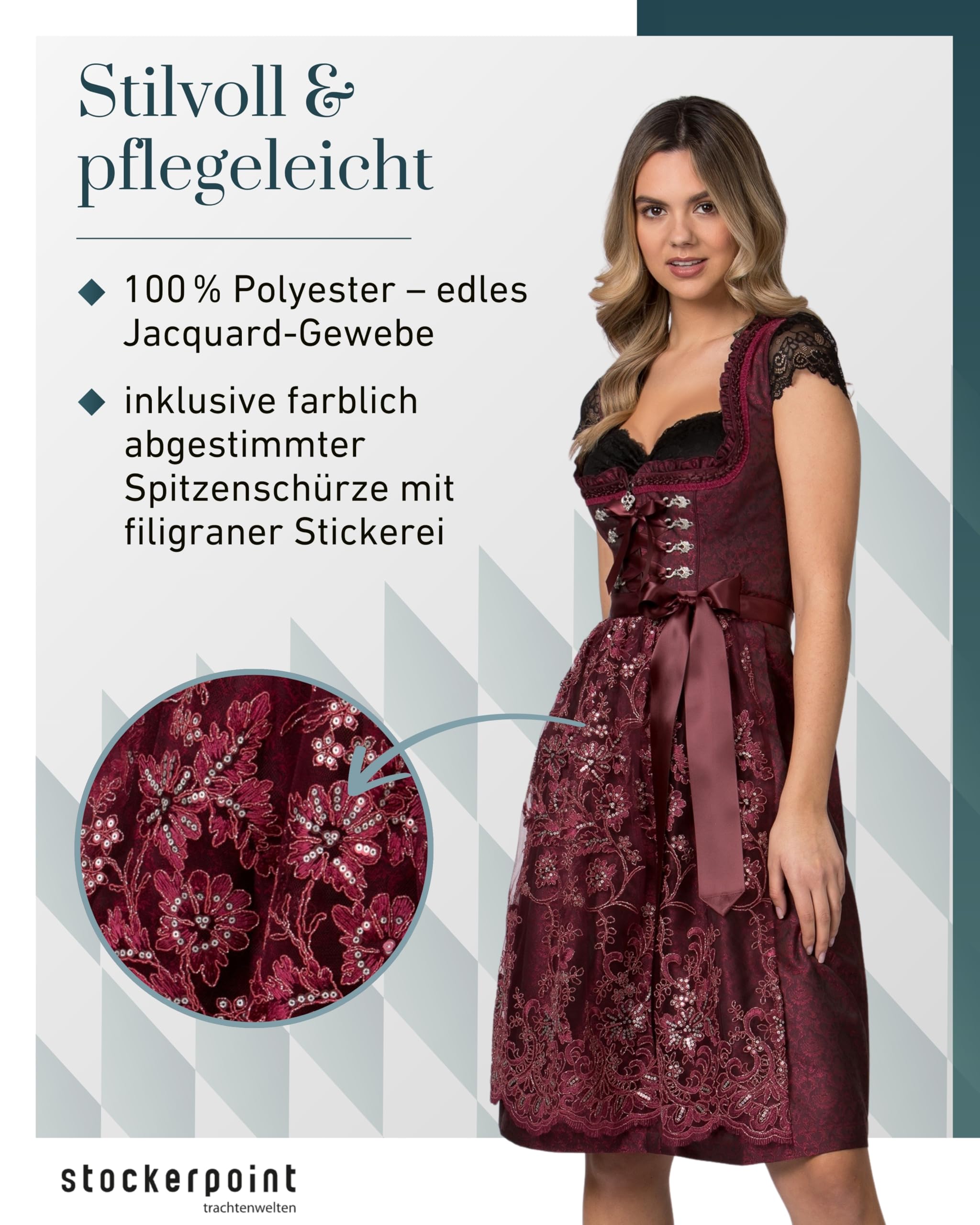 stockerpoint-eva-midi-dirndl-rot-jacquard-1er-pack-mit-spitzensch-rze image 2