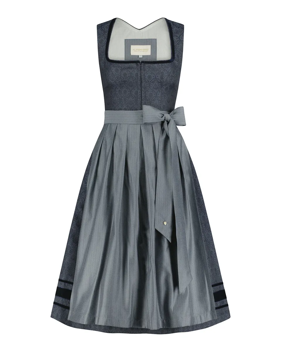alpenherz-dirndl-franzi-blau-75-cm-mit-ornamenten image 1