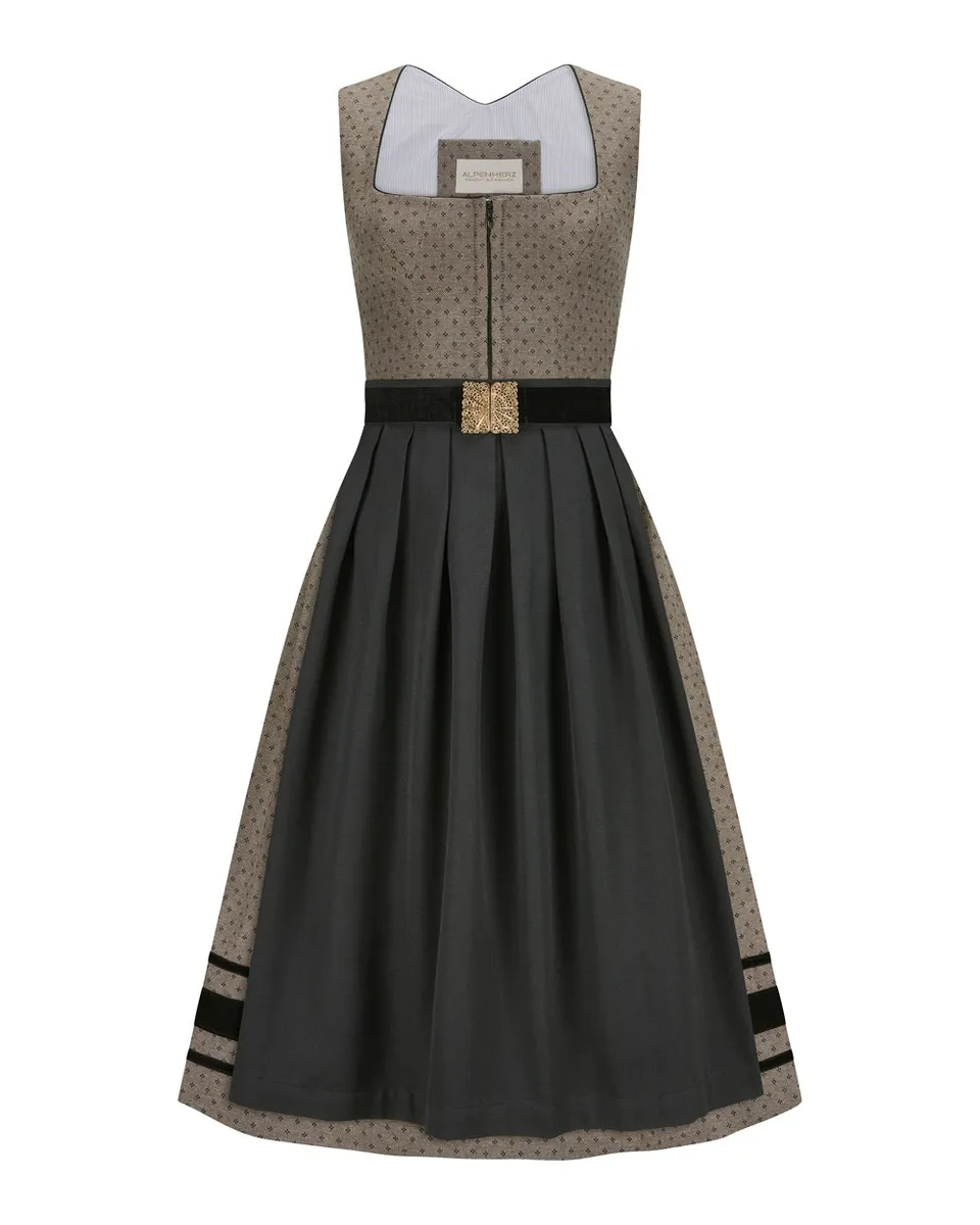 alpenherz-dirndl-nele-schwarz-beige-75cm-baumwolle image 1
