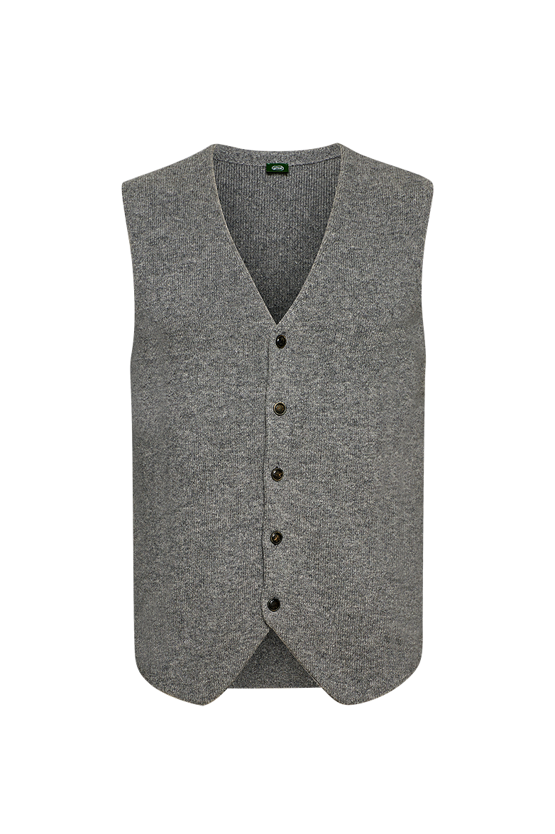 g-ssl-meliertes-gilet-grau-schwarz-100-schurwolle image 1